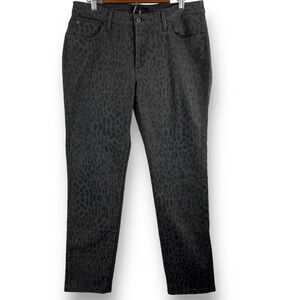 James Jeans Women's Size 16 Twiggy Curvy Black Leopard Print‎ Skinny Jeans New